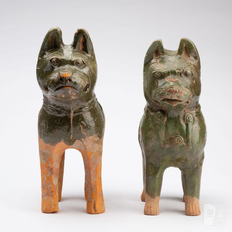    漢 綠釉犬兩點 - 图2